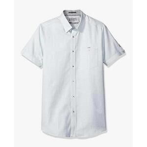 TED BAKER LONDON NWOT Men’s PALPIN Linen Blend Shirt in Pale Green-Size 6|XXL